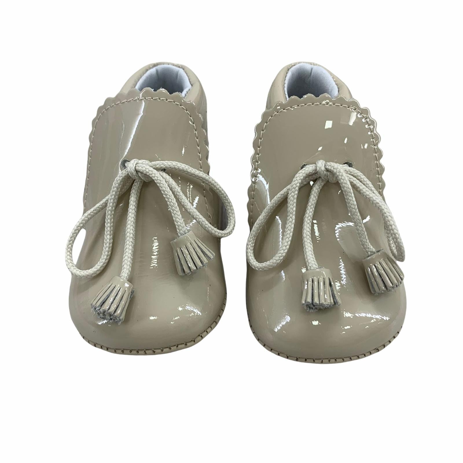 Scarpe Da Culla Polacchine In Vernice Beige Neonato PANYNO A2917 - PANYNO - LuxuryKids
