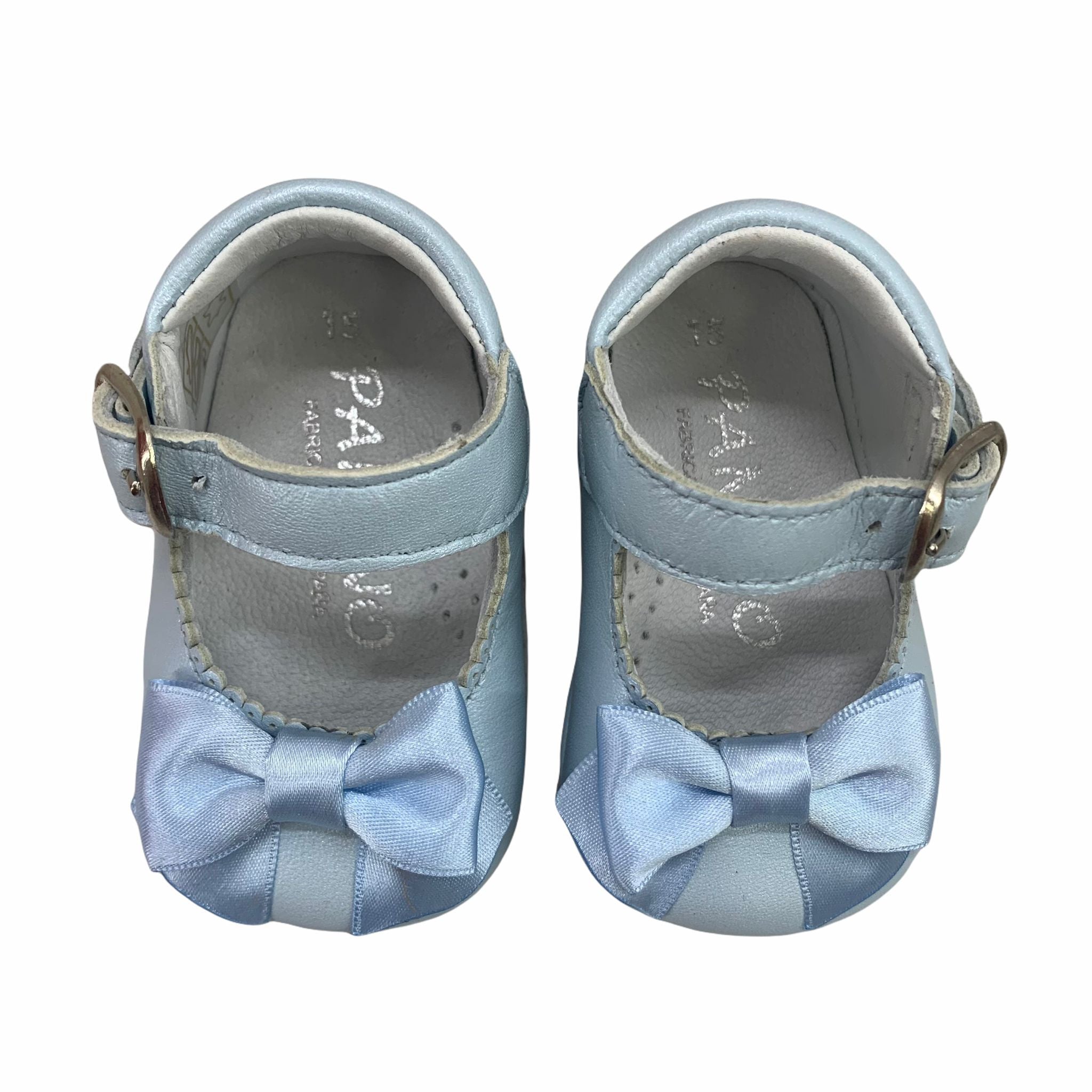 Scarpa Da culla In Vera Pelle Ballerina Con Fiocco In Raso Neonata PANYNO A2608 - PANYNO - LuxuryKids