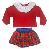 Completo con Gonna Scozzese Caldo Cotone Bambina Del Sur 2270 - DEL SUR - LuxuryKids