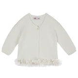 Cardigan Punto Legaccio con Tulle Caldo Cotone Bambina Condor 55521 - Condor - LuxuryKids