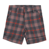 Bermuda Scozzese Caldo Cotone Grigio-Rosso Neonato Dr.Kid DK562 - DR.KID - LuxuryKids