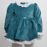Abito con Culotte in Velluto Millerighe Neonata Mimosa MENTA2 - MIMOSA - LuxuryKids