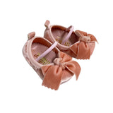 Scarpa Da Culla Ballerina In Velluto Con Fiocco Neonata Indice MC01 - INDICE - LuxuryKids