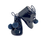 Scarpa Da Culla Con Lacci Con Pon Pon In Vernice Neonato Indice 320 - INDICE - LuxuryKids