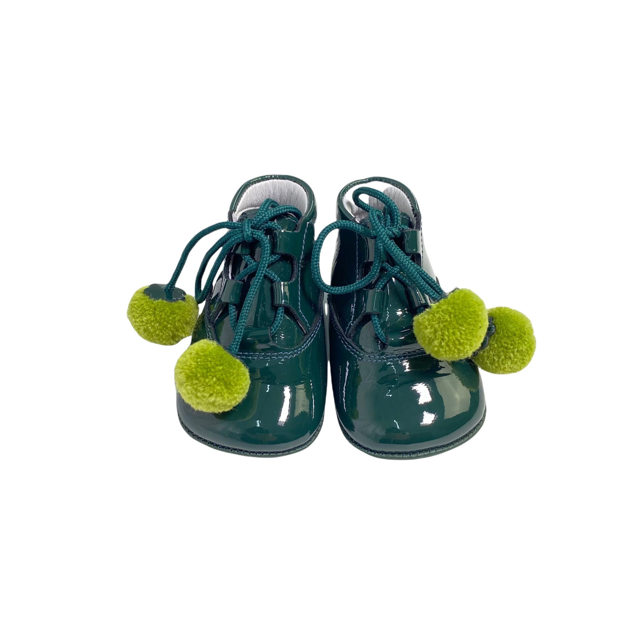 Scarpa Da Culla Con Lacci Con Pon Pon In Vernice Neonato Indice 320 - INDICE - LuxuryKids