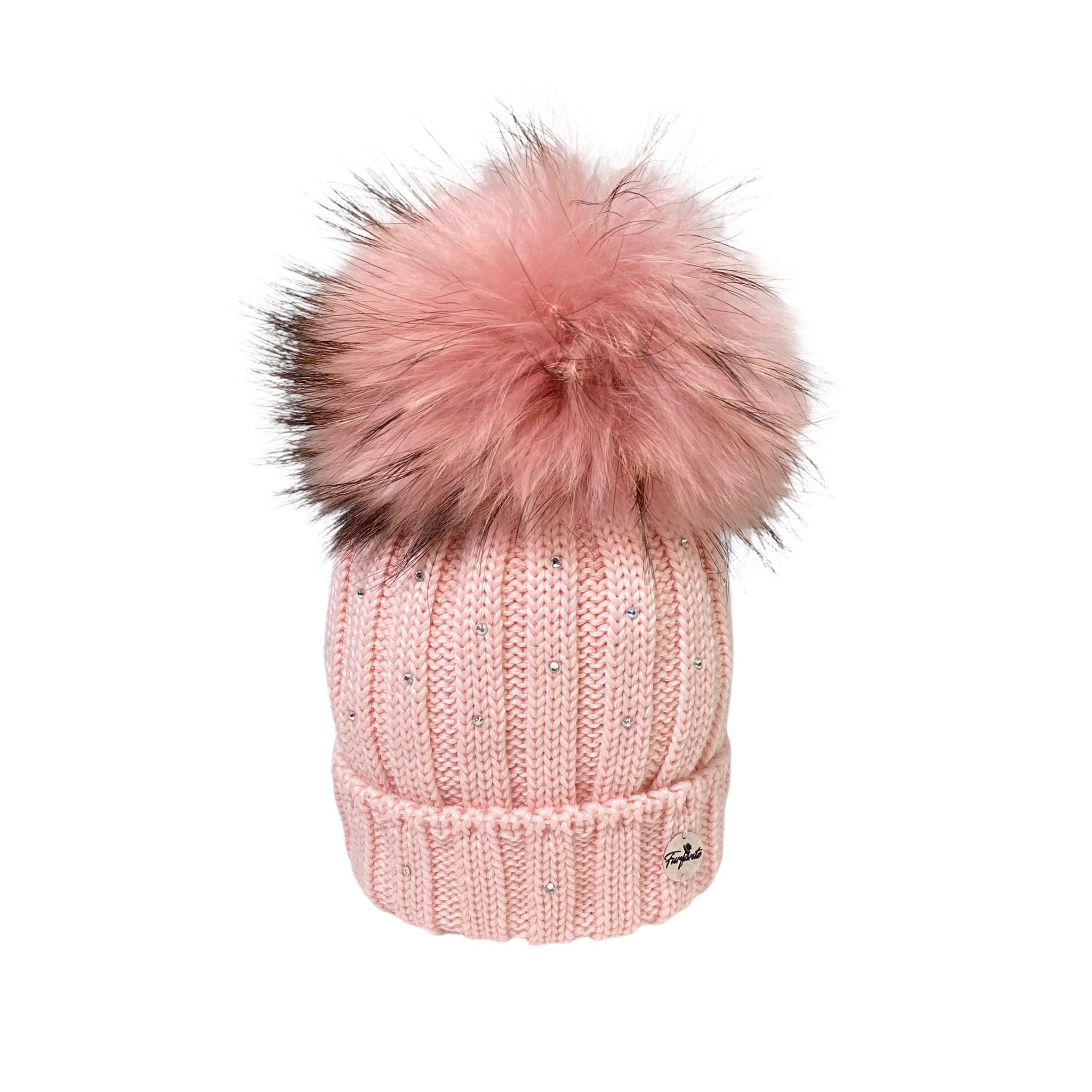 Cappello In Misto Lana Con Strass E Pompon In Murmasky Neonata FURFANTE CT3444A - FURFANTE - LuxuryKids