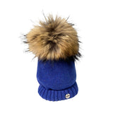 Cappello In Lana Misto Cashmire Con Risvolto E Pompon In Murmasky  Neonato-a FURFANTE CT1621E - FURFANTE - LuxuryKids