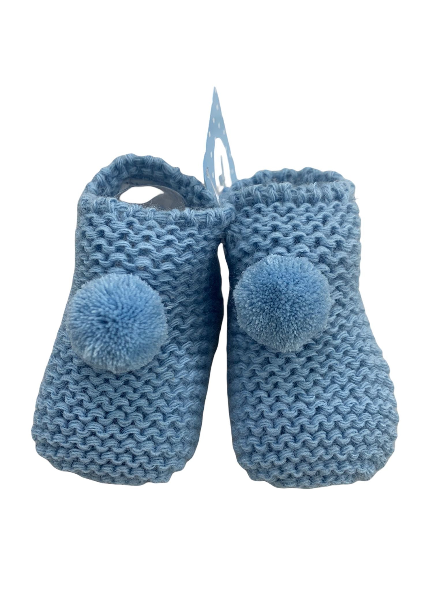 Calzini Scarpetta In Caldo Cotone Con Pon Pon In Lana Neonato-a SARDON  VE332 - SARDON - LuxuryKids