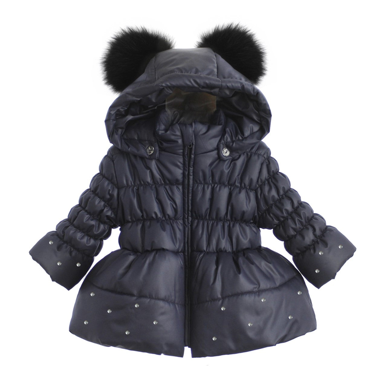 Giubbotto Imbottito con Cappuccio Blu Neonata BUFI B4125A - BUFI - LuxuryKids