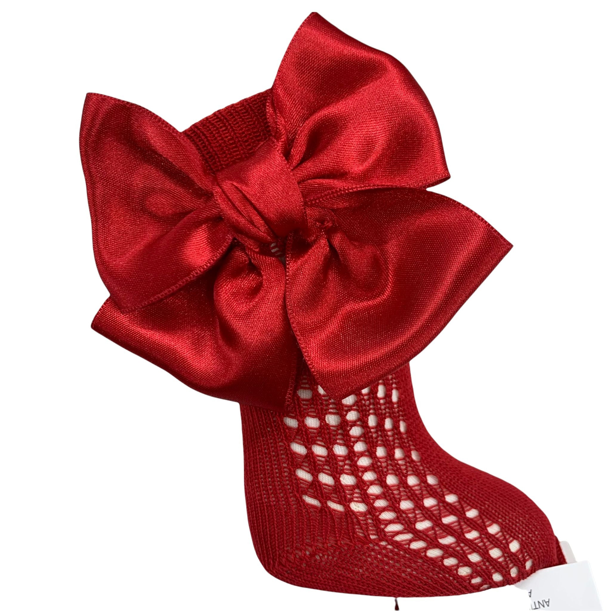 Calze Lunghe In Caldo Cotone Con Fiocco In Raso Bambina MEIA PATA 1104 - MEIA PATA - LuxuryKids