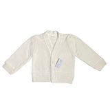 Cardigan In Misto Lana con Scollo a V e Righini Misto Lana Neonato Ponto por Ponto 3751 - PONTO POR PONTO - LuxuryKids
