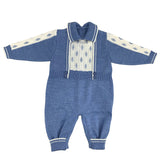 Tutina Intera In Lana 100% Con Trecce Neonato-a CREAZIONI LUANA 7021 - CREAZIONI LUANA - LuxuryKids