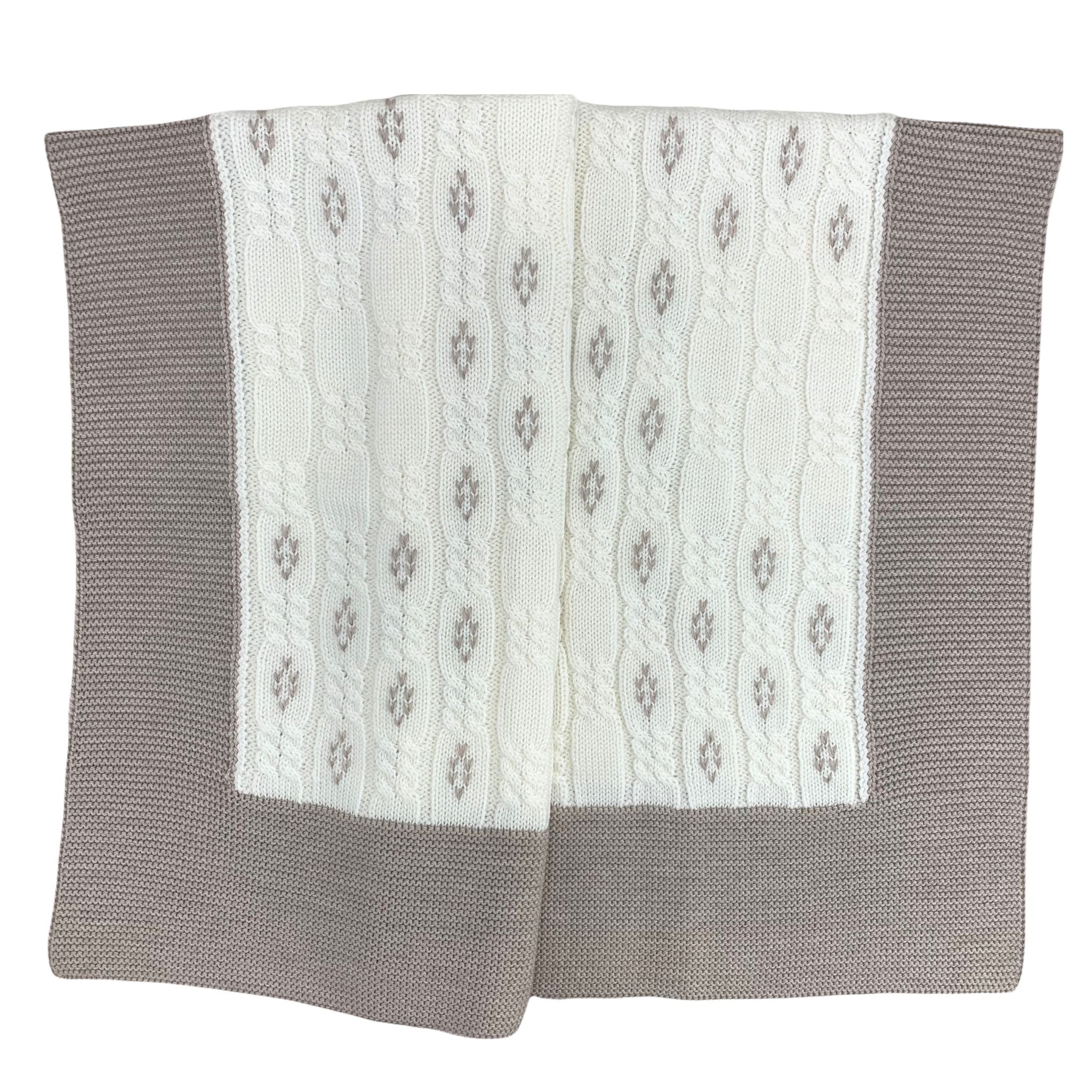 Copertina In Lana 100% Con Trecce Neonato-a CREAZIONI LUANA 7020 - CREAZIONI LUANA - LuxuryKids