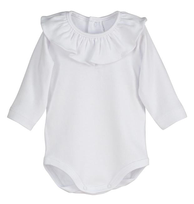 Body Manica Lunga In Caldo Cotone con Collo Volante Neonata Calmaro19085BO - CALAMARO - LuxuryKids