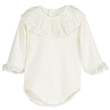 Body Manica Lunga Caldo Cotone con Colletto in Pizzo Neonata Calamaro 19094 - CALAMARO - LuxuryKids
