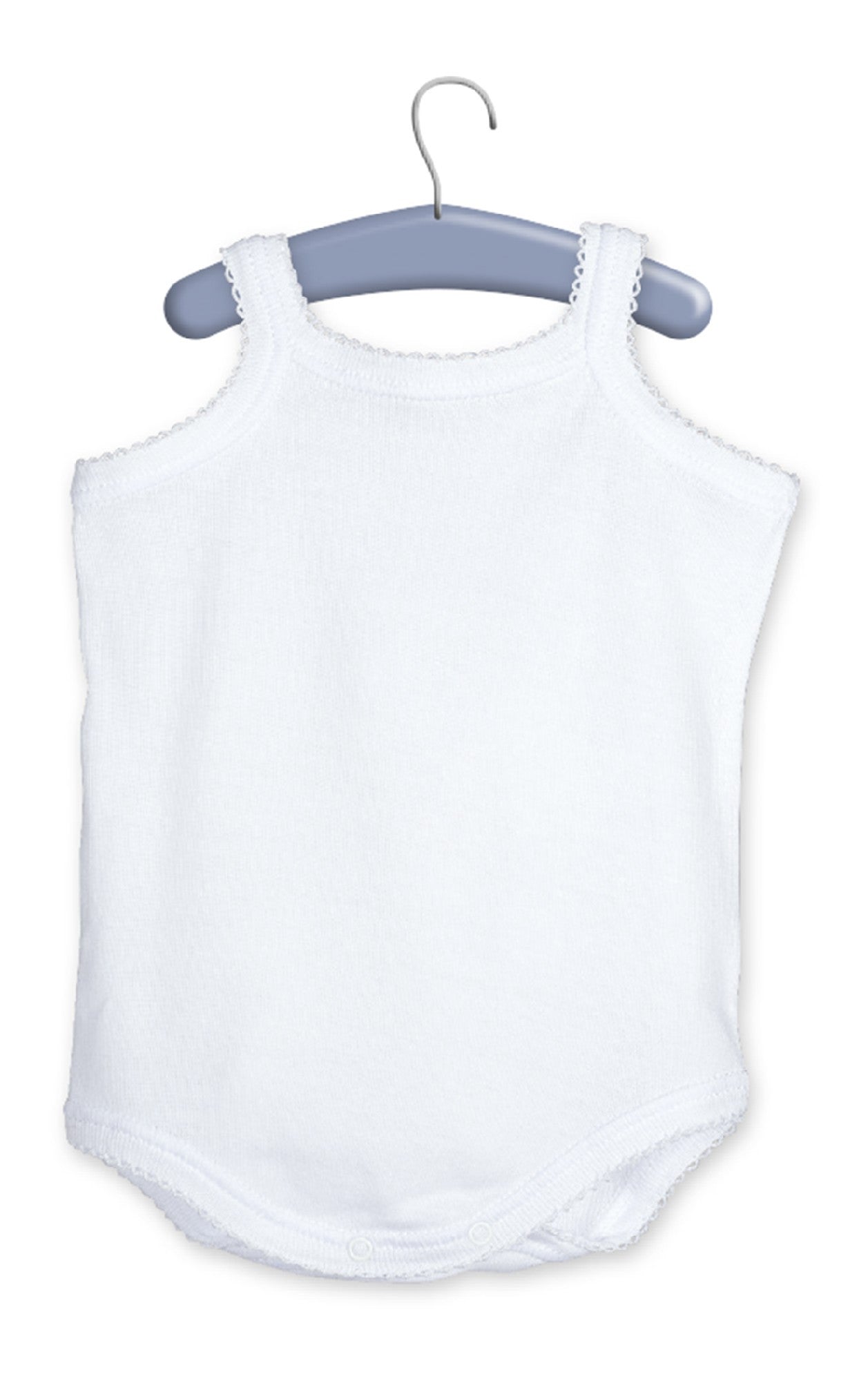 Body Con Bretelline In Cotone Bianco Neonata CALAMARO 1260 - CALAMARO - LuxuryKids