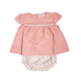 Pagliaccetto Spezzato In Lino Rosa Antico Neonata TETO E TATTA CC1680 - TETO E TATTA - LuxuryKids