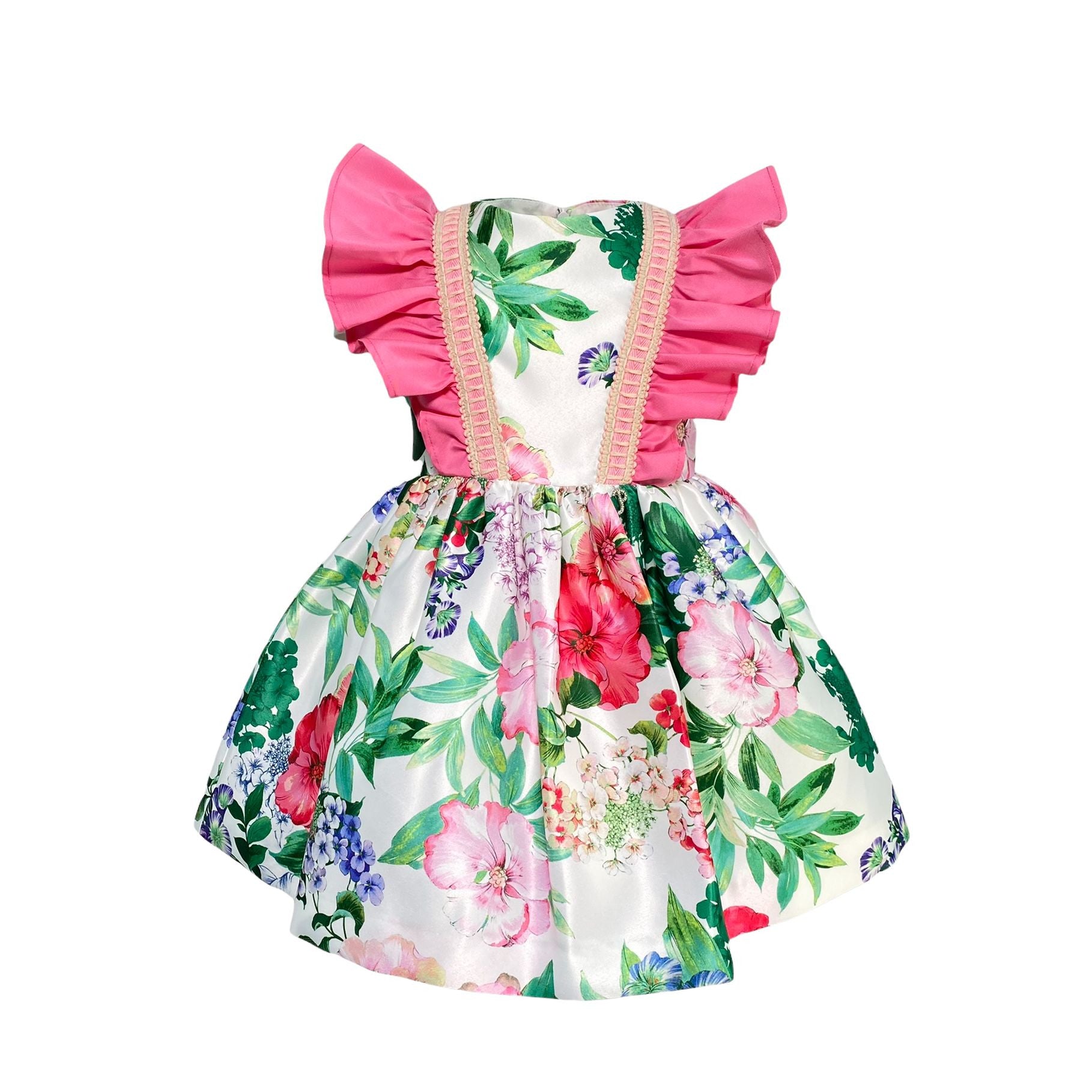 Abito Elegante In Raso Con Stampa Floreale Neonata PETIT 2015263 - PETIT - LuxuryKids