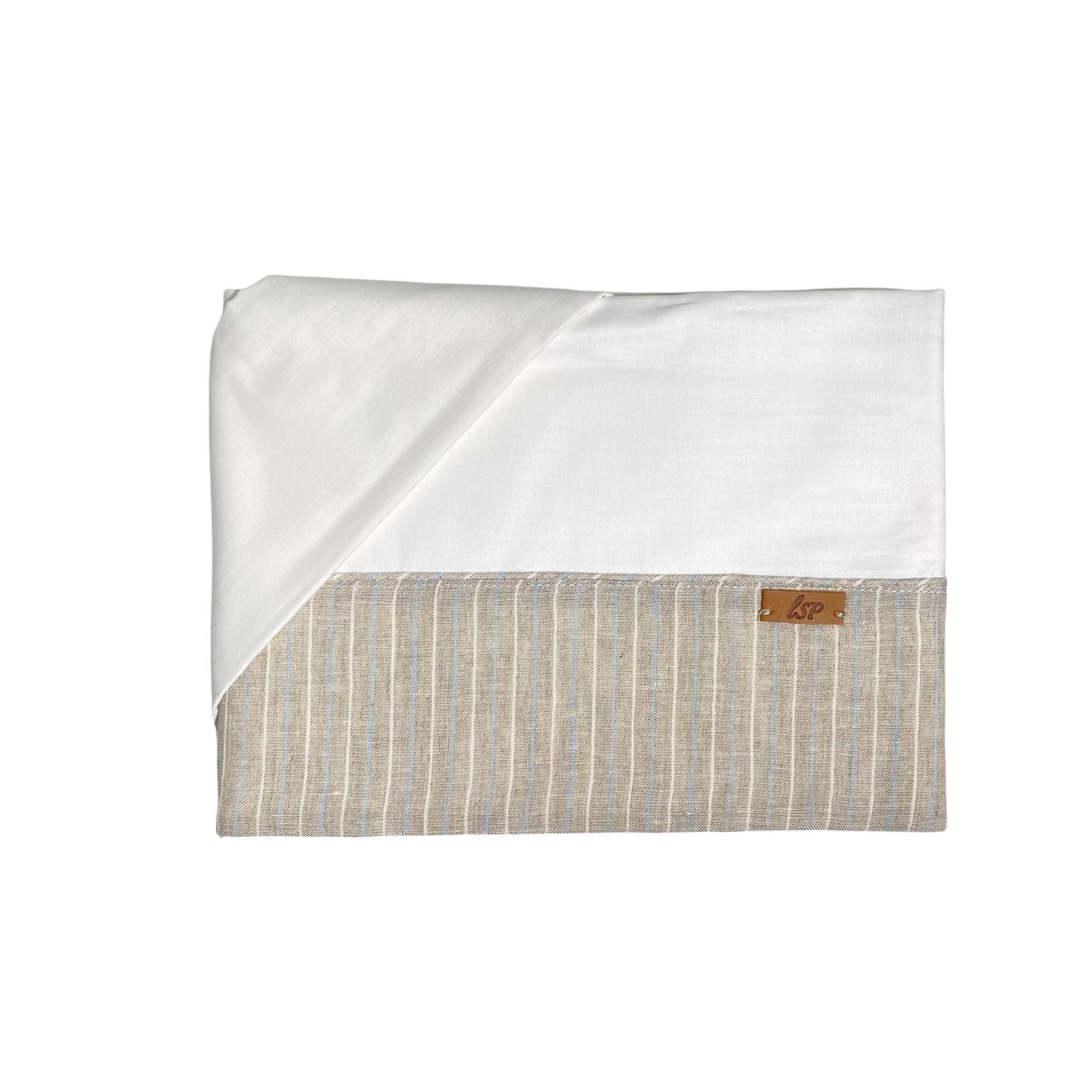 Lenzuolino Per Carrozzina In Cotone Bianco E Beige Neonato LA SARTORIA DEI PICCOLI LL102 - LA SARTORIA DEI PICCOLI - LuxuryKids