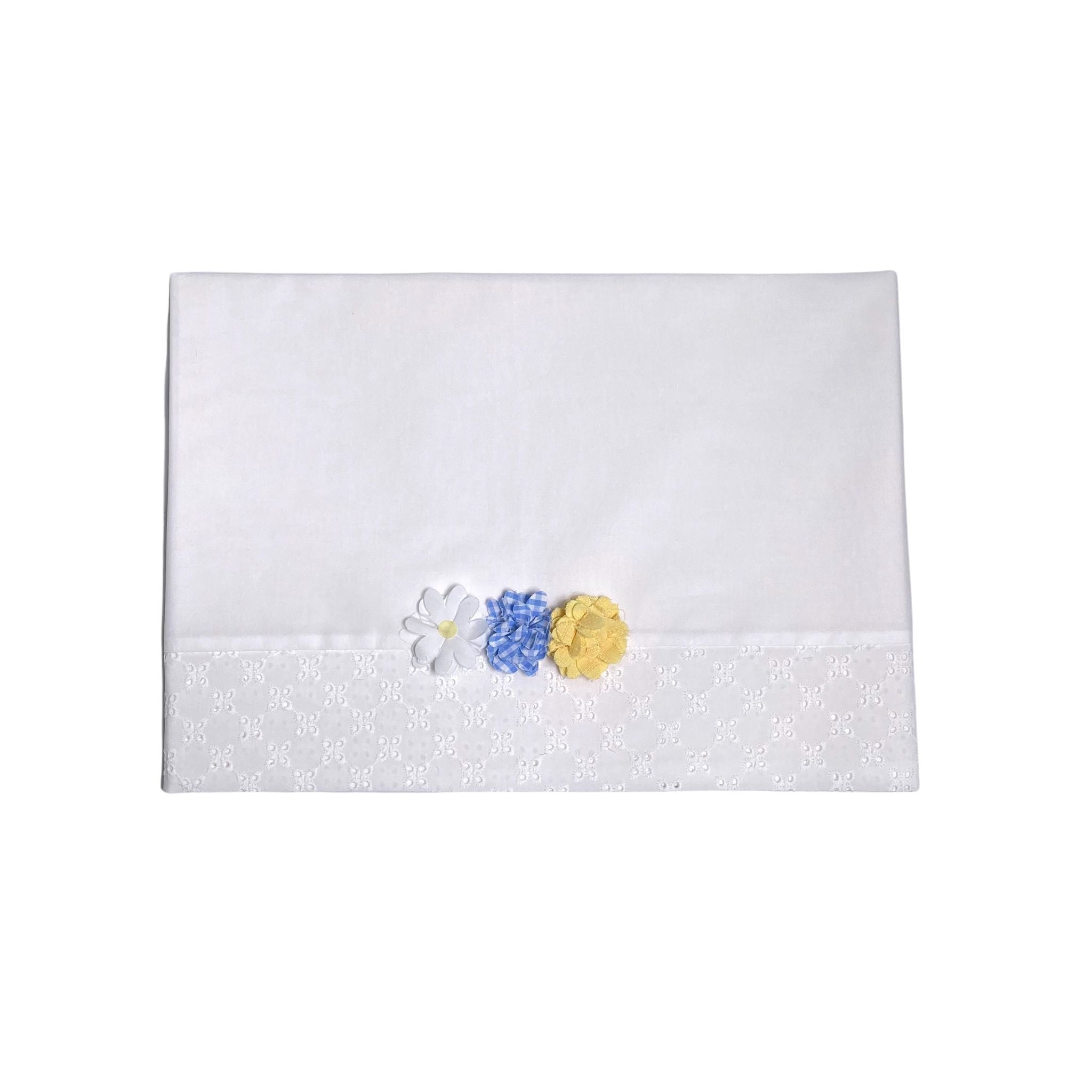 Lenzuolino In Cotone Bianco Con Pizzo San Gallo Neonata NINNAOH E22LE3 - NINNAOH - LuxuryKids