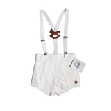 Pantaloncino Corto In Cotone Con Bretelle E Cavalluccio Neonato YOEDU 3993 - YOEDU - LuxuryKids