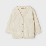 Cardigan In Maglia Beige In Cotone Neonato MAYORAL 1355 - MAYORAL - LuxuryKids