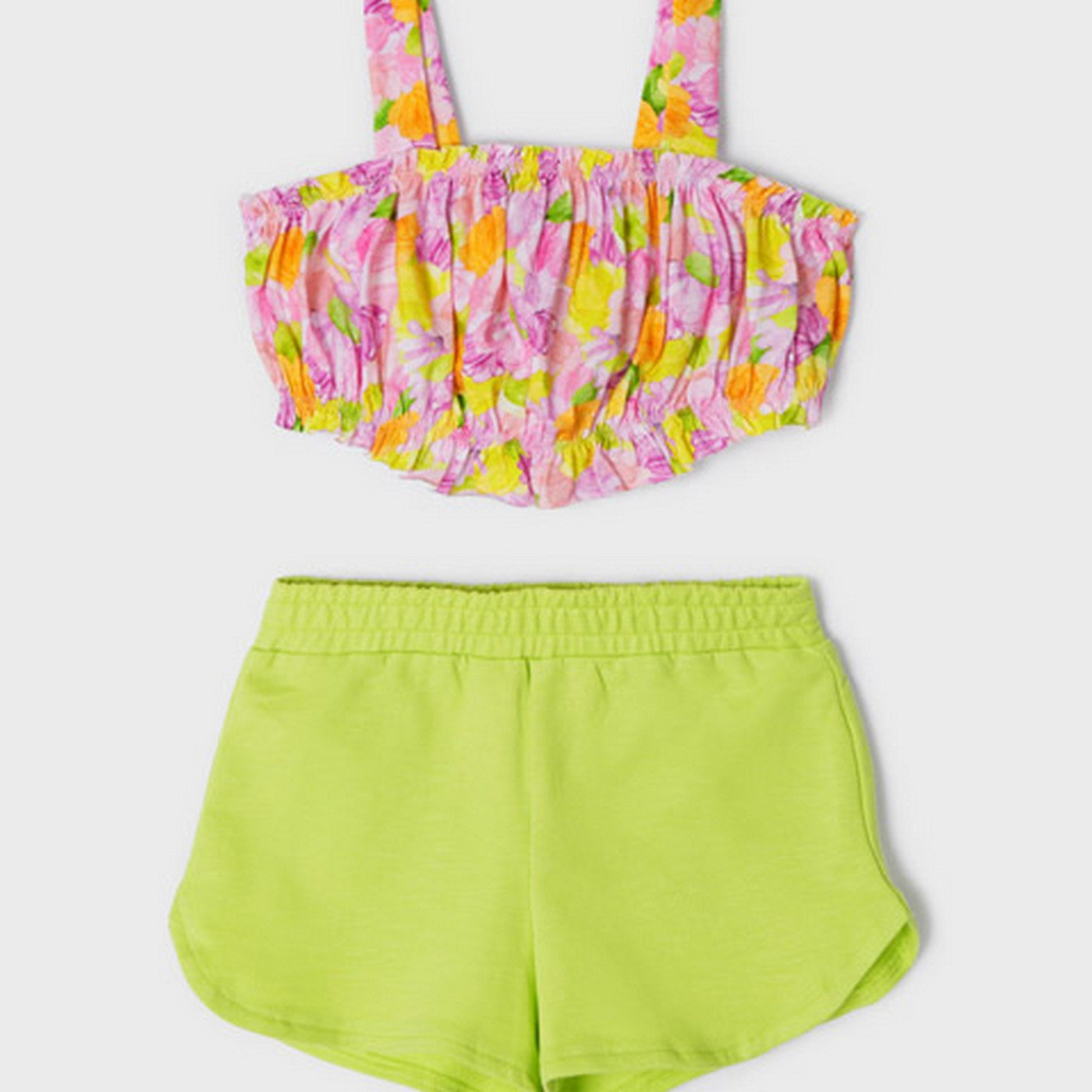 Completo Short e Top Fantasia Floreale In Cotone Neonata MAYORAL 3287 - MAYORAL - LuxuryKids