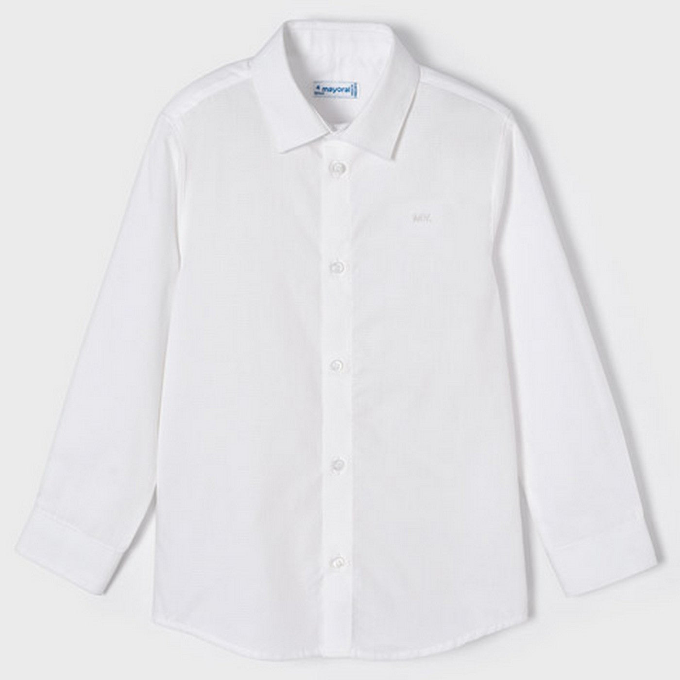 Camicia Basica Bianca Manica Lunga In Cotone Bambino MAYORAL 140 - MAYORAL - LuxuryKids