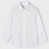 Camicia Basica Bianca Manica Lunga In Cotone Bambino MAYORAL 140 - MAYORAL - LuxuryKids