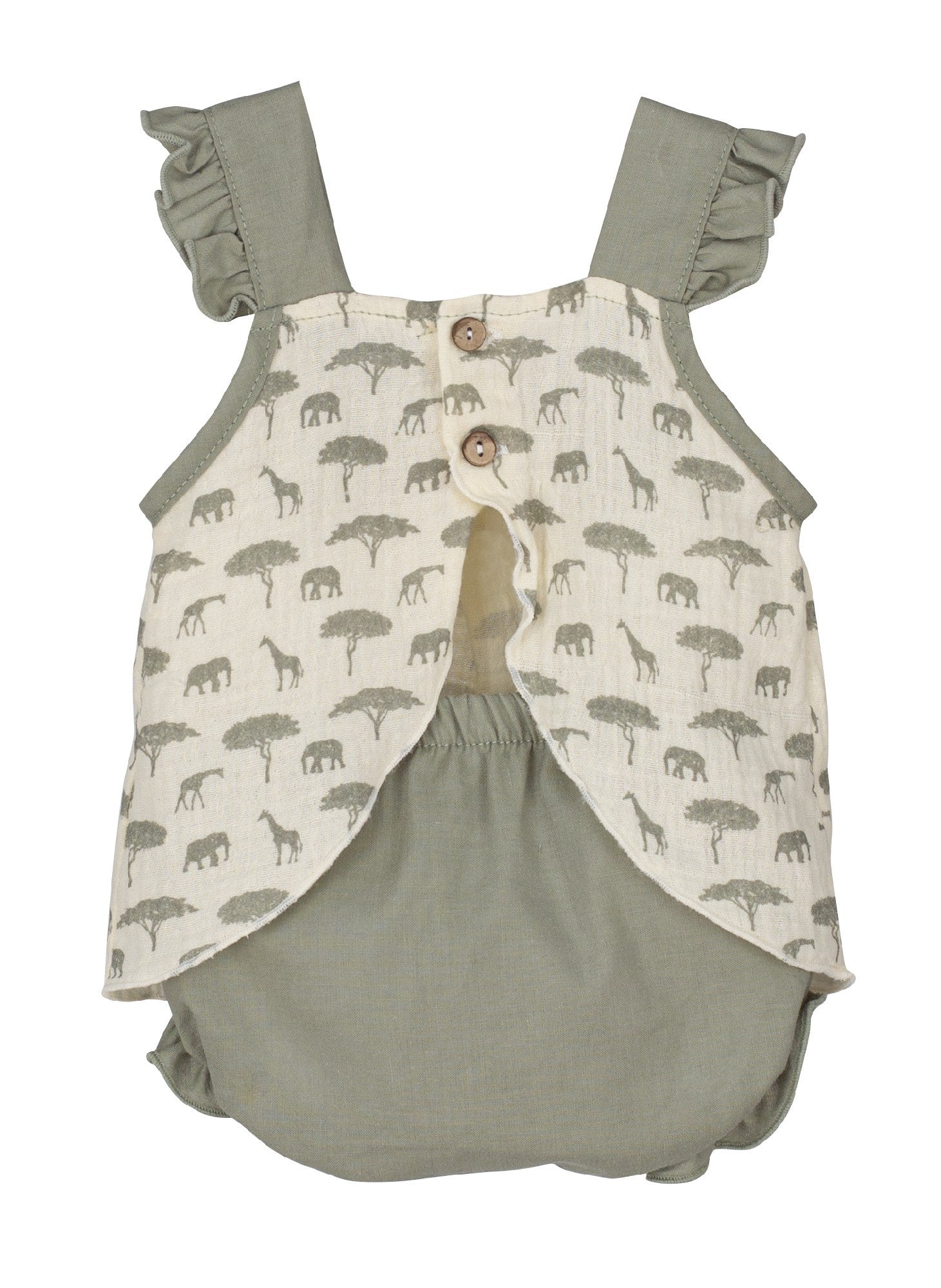 Completo Blusa E Culotte In Cotone Fantasia Safari Bambina Calamaro 17720 - CALAMARO - LuxuryKids