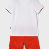 Completo Con Bermuda E Polo In Cotone Rosso Bambino MAYORAL 3269 - MAYORAL - LuxuryKids