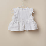 Blusa Giro Manica Neonata In Lino Wedoble 07720 - WEDOBLE - LuxuryKids
