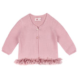 Cardigan Punto Legaccio con Tulle Cotone Neonata Condor 521010 - Condor - LuxuryKids