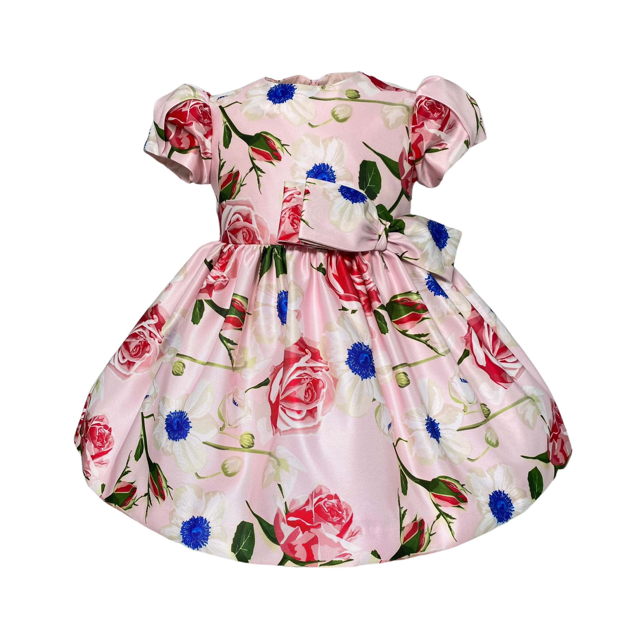 Abito Elegante Cerimonia A Bambolina Fantasia Floreale Rosa Bambina PETIT 2015224 - PETIT - LuxuryKids