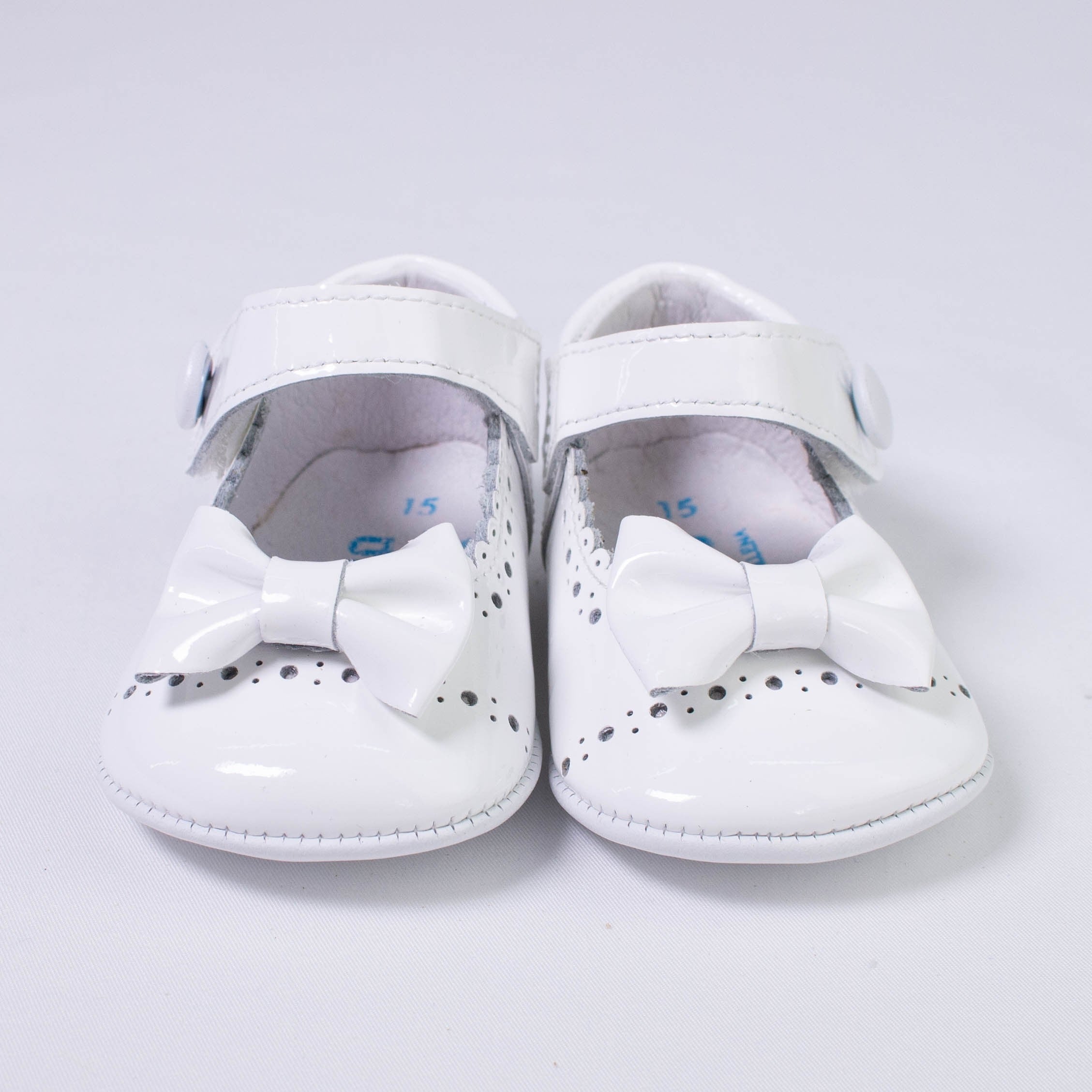 Scarpa Da Culla in Vernice Lucida Con Fiocco Neonata INDICE 1676V - INDICE - LuxuryKids