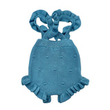 Salopette In Filo Con Rouches E Lavorazione In Rilievo Neonata VALENTINA BEBES PSA31 - VALENTINA BEBES - LuxuryKids