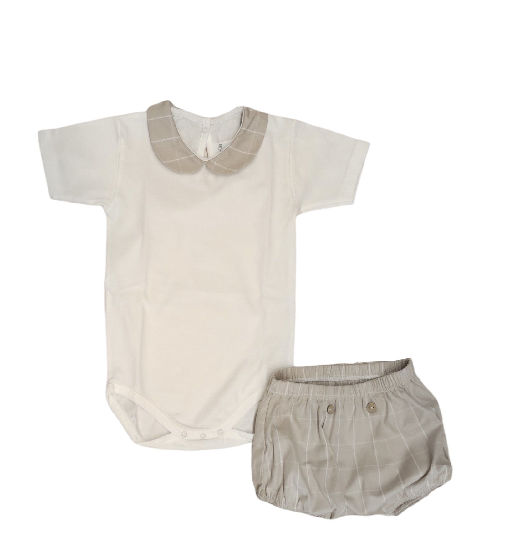 Completo Neonato con Culotte a Quadroni Bianchi RAPIFE 5230 - RAPIFE - LuxuryKids