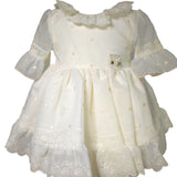 Abito Elagante Cerimonia Con Culotte In Cotone Panna Neonata MIMOSA AMANDAM - MIMOSA - LuxuryKids