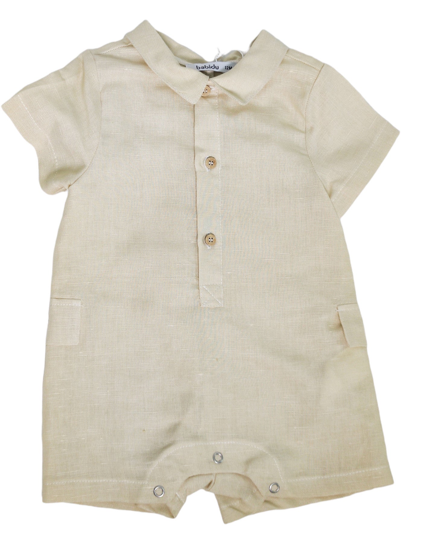 Pagliaccetto Mezza Manica In Lino Neonato-a Unisex BABIDU 12483 - BABIDU - LuxuryKids