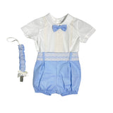 Completo Elegante Cerimonia Con Bermuda E Camicia In Cotone Puntinato Neonato PONTO POR PONTO 5791 - PONTO POR PONTO - LuxuryKids