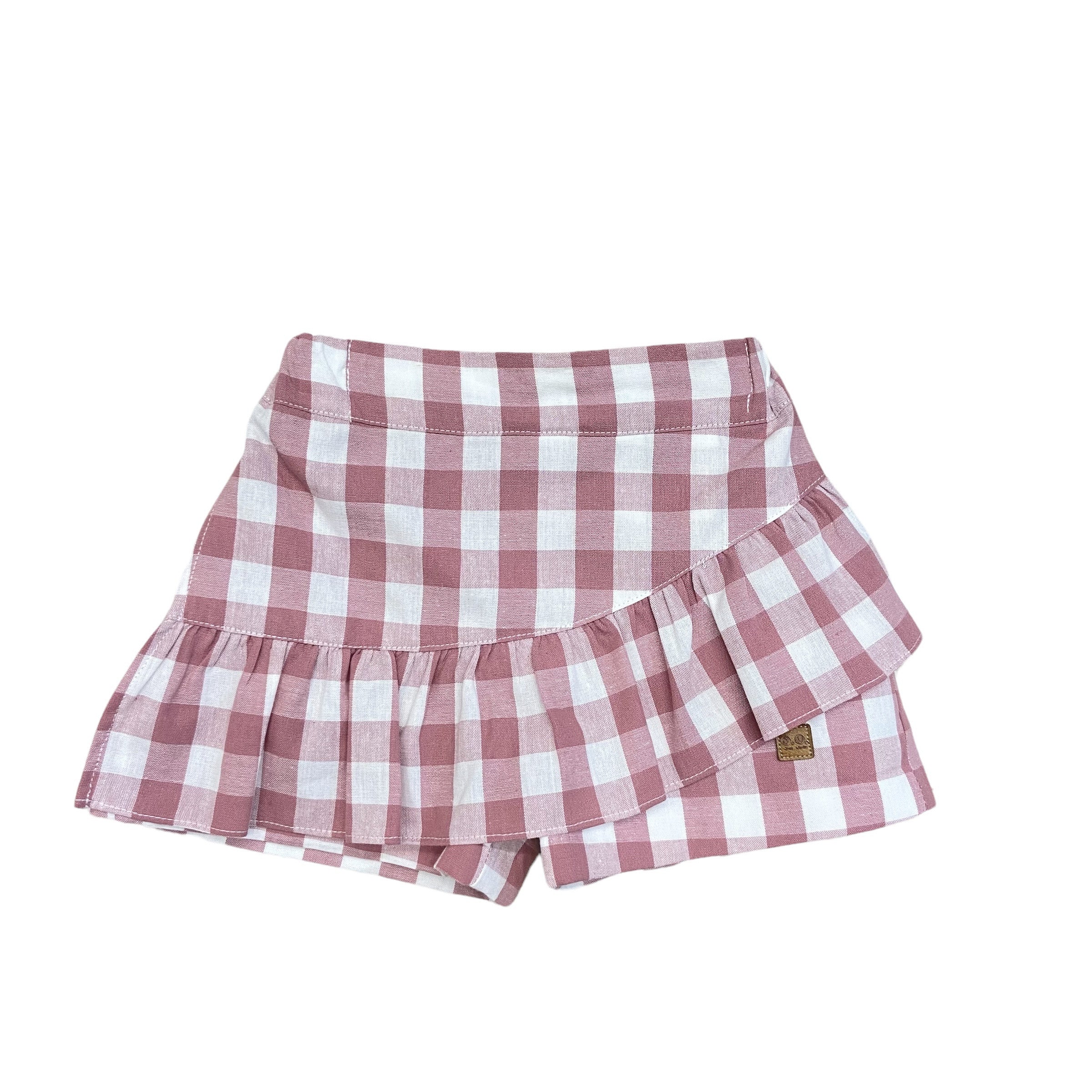 Pantaloncino A Gonna Fantasia Con Quadri In Cotone Neonata YOSè VARON 42144 - JOSè VARON - LuxuryKids