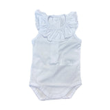 Body Giro Manica Con Ruches Semplice In Cotone Neonata CALAMARO 19105 - CALAMARO - LuxuryKids