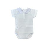 Body Mezza Manica Collo Tondo Con Rifiniture Bianco In Cotone Unisex CALAMARO 19019 - CALAMARO - LuxuryKids