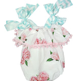 Pagliaccetto In Cotone A Fantasia Floreale Con Pom Pom Neonata PHI CLOTHING 22061 - PHY CLOTHING - LuxuryKids