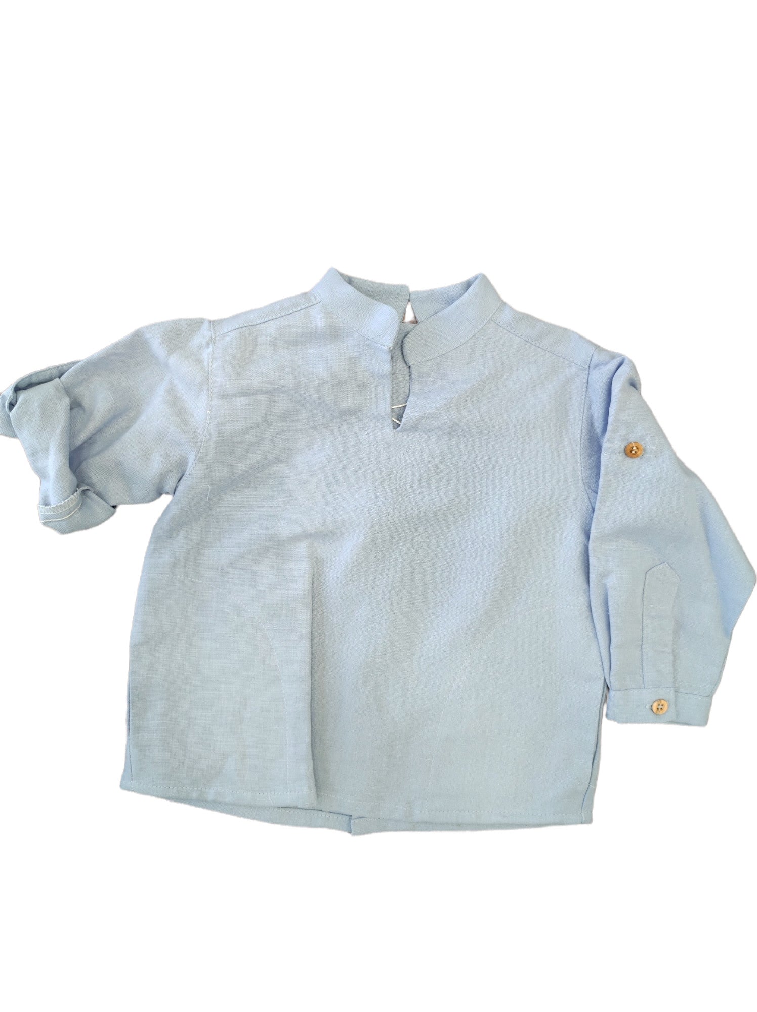 Camicia In Misto Lino Manica Lunga Con Tasche Neonato COCOTE 41086 - COCOTE - LuxuryKids