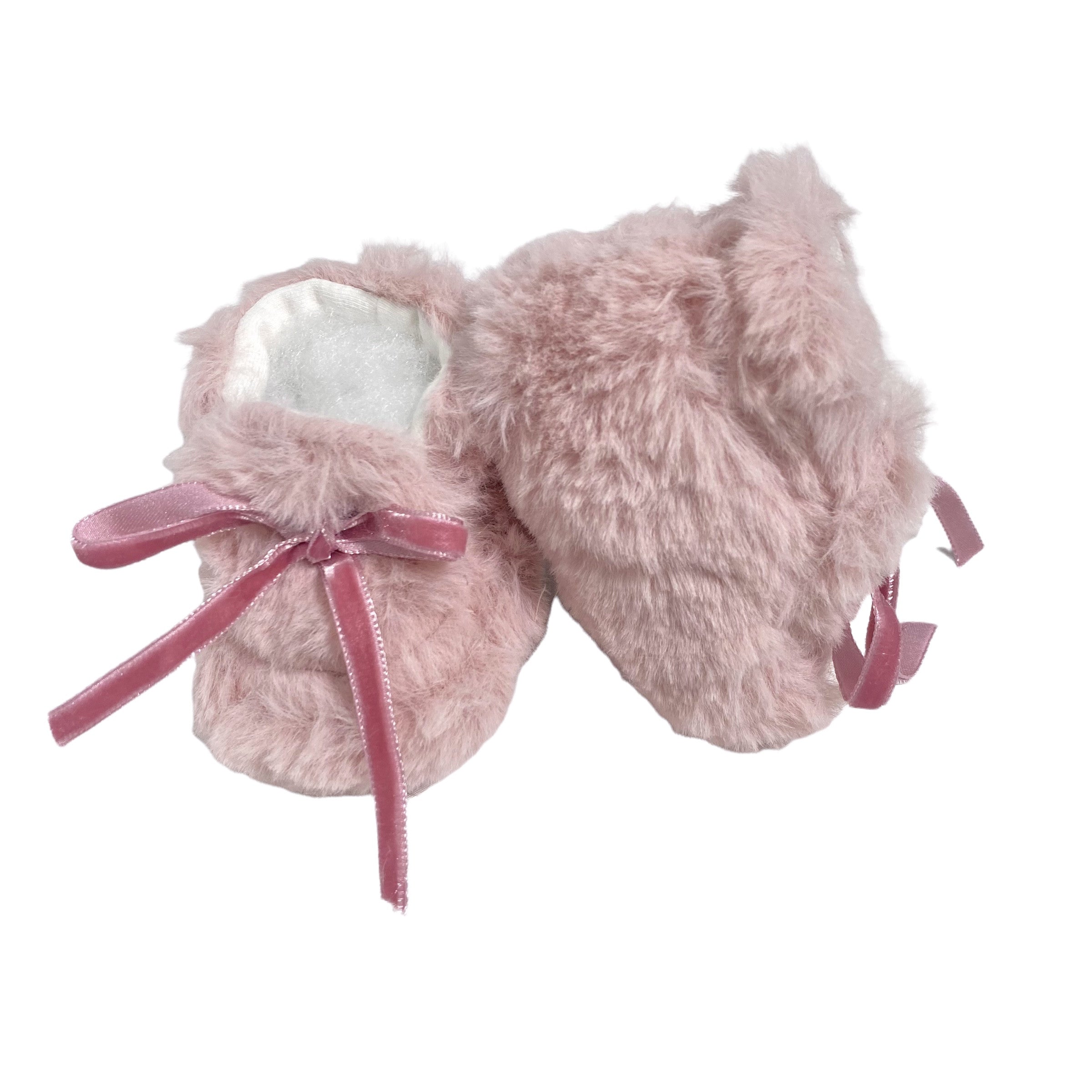 Calzino Scarpetta In Ecopelliccia Rosa Neonata LA SARTORIA DEI PICCOLI LSC205 - LA SARTORIA DEI PICCOLI - LuxuryKids