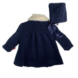 Cappotto Svasato Con Cuffia E Colletto In Panno Neonata DEL SUR 3991C - DEL SUR - LuxuryKids