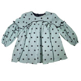 Abito Svasato In Caldo Cotone Verde Con Stelle Bambina DEL SUR 5191S - DEL SUR - LuxuryKids