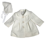 Cappotto Svasato Con Cuffia E Colletto In Panno Neonata DEL SUR 3992C - DEL SUR - LuxuryKids