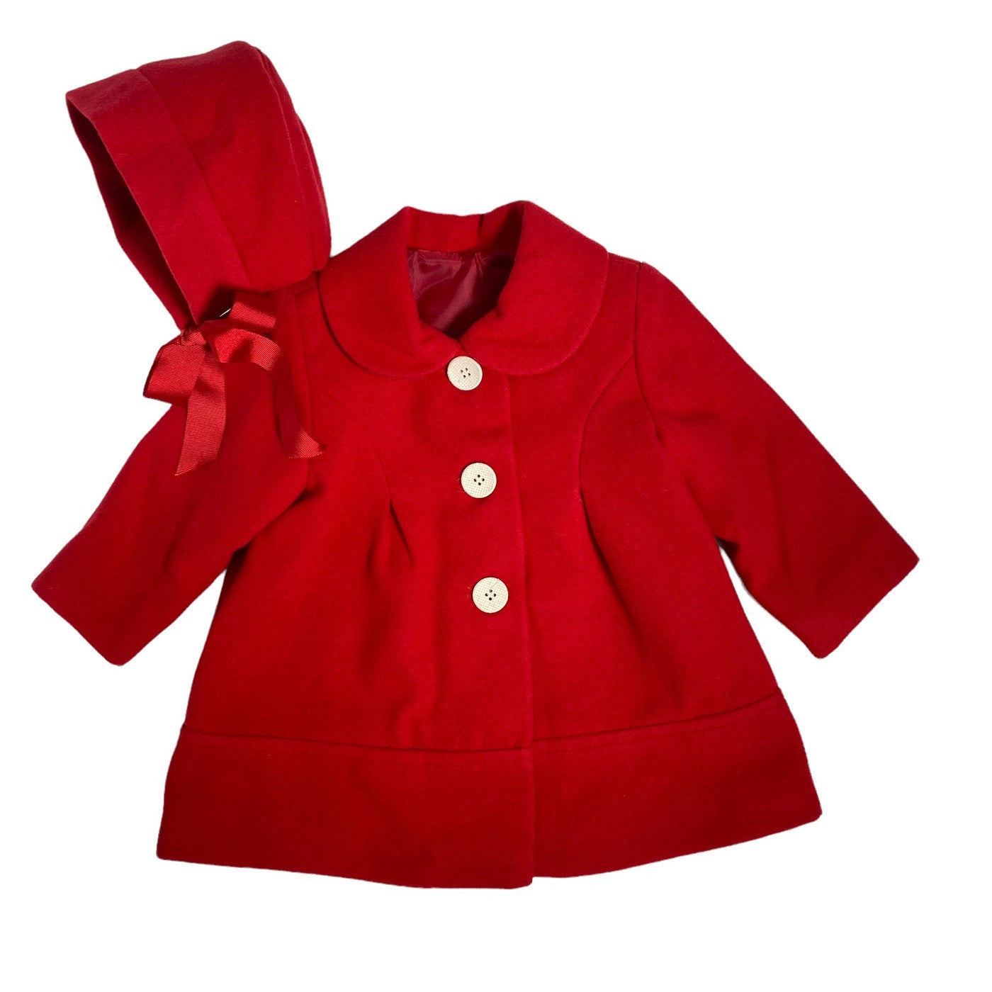 Cappotto Svasato Con Cuffia E Colletto In Panno Neonata DEL SUR 3992C - DEL SUR - LuxuryKids